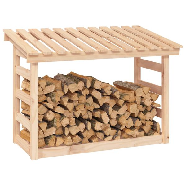 vidaXL Firewood Rack 42.5x25.4x30.7" Solid Wood Pine