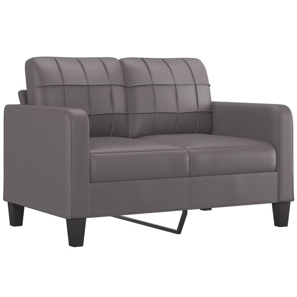 vidaXL Sofa Set Grey Faux leather, plywood, metal, textilene, foam