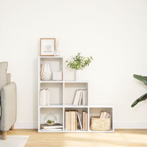 vidaXL Room Divider Bookcase White Engineered Wood Medium