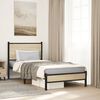vidaXL Bed Frame Sonoma Oak Steel, Engineered Wood Twin Bed Frame