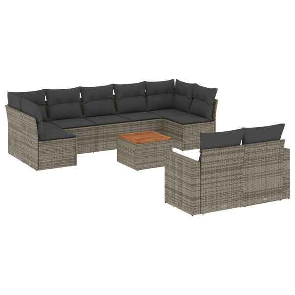 vidaXL Garden Sofa Set Grey