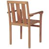 vidaXL Garden Chair Set of 2 Warm Brown Teak Wood Average Stackable