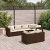 vidaXL Patio Lounge Set Set of 7 Brown, Cream White