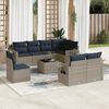 vidaXL 9 Piece Garden Sofa Set with Cushions Grey Poly Rattan