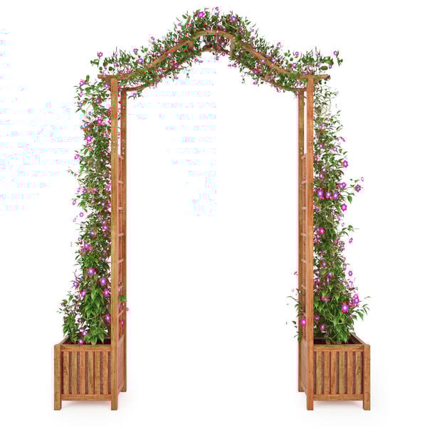 vidaXL Garden Arch with Planter Solid Acacia Wood 70.9"x15.7"x85.8"