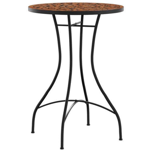 vidaXL Mosaic Bistro Table Terracotta Powder-coated iron 19.7 in x 27.6 in