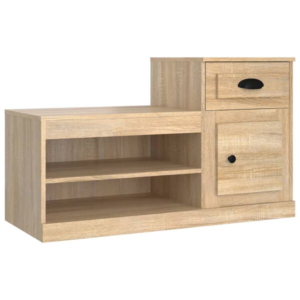 vidaXL Shoe Cabinet Sonoma Oak Engineered wood 39.4 in x 16.5 in x 23.6 in