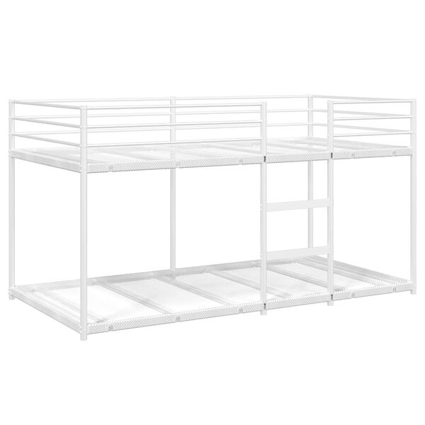 vidaXL Bunk Bed White Steel, mesh fabric 100 x 78.7 in mattress size