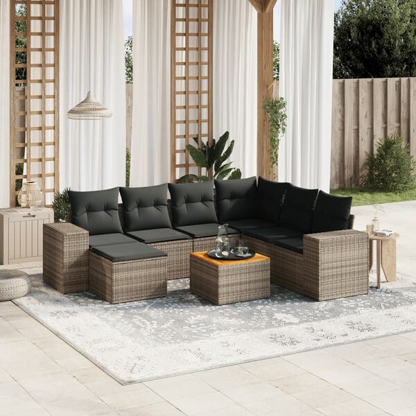 vidaXL Garden Sofa Set Grey