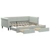 vidaXL Daybed With Trundle Light Grey Velvet Single