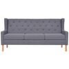 vidaXL Sofa Set Gray Polyester, Wood Modern Sofa Set Rectangular