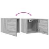 vidaXL Wall Mounted TV Cabinet Set of 2 Gray Sonoma Engineered wood