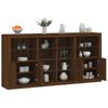 vidaXL Sideboard Brown oak Engineered wood, glass 79.5 in wide Sideboard