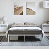 vidaXL Bed Frame White Powder-coated steel Full Bed Frame Rectangular