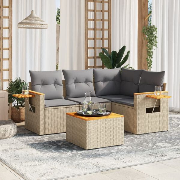 vidaXL Garden Sofa Set Beige