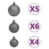 vidaXL Artificial Pre-lit Christmas Tree with Ball Set Gold 70.9" PET