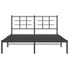 vidaXL Bed Frame Black Powder-Coated Steel King Size Bed Frame