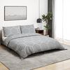 vidaXL Duvet Cover Set Set of 2 Grey 100% Cotton 94.5 x 86.6 in