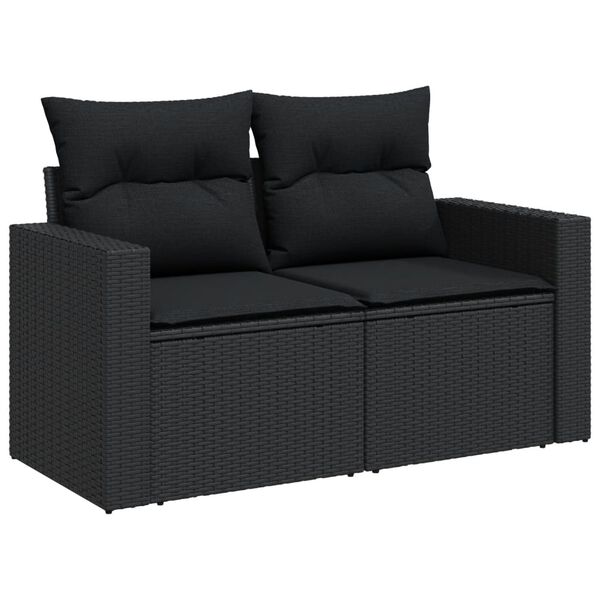 vidaXL Garden Sofa Set Black