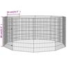 vidaXL Animal Enclosure Silver Galvanized iron 10-Panel Expandable