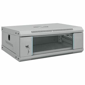 vidaXL Network Cabinet with Storage Grey 20.87 x 13.78 x 8.27 in Steel