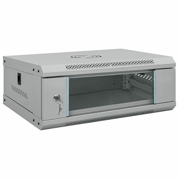 vidaXL Network Cabinet with Storage Gray 53 x 35 x 21 cm Steel