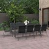 vidaXL 11 Piece Patio Dining Set Steel