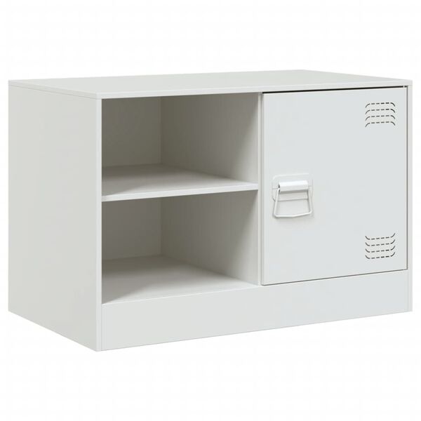 vidaXL TV Cabinet White Cold-rolled steel 26.4x15.4x17.3 in TV Cabinet