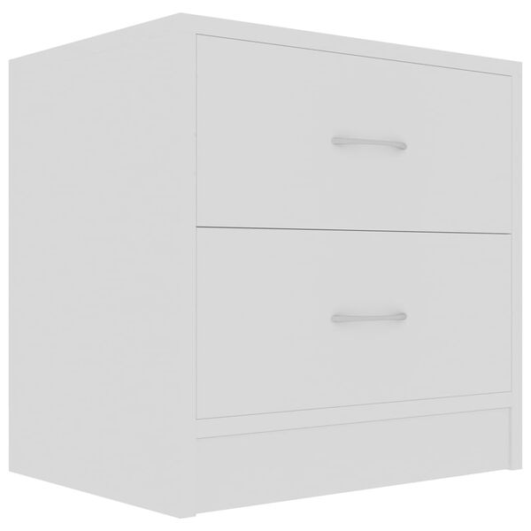 vidaXL Bedside Cabinet White Engineered Wood 15.7 x 11.8 x 15.7 in