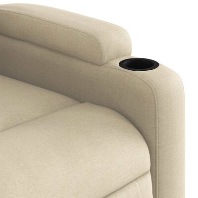 Close-up of armrest top and cup holder on the recliner