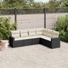 vidaXL Garden Sofa Set Black, Cream White