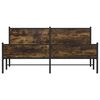 vidaXL Bed Frame Smoked Oak Steel, Engineered wood Double Bed Frame