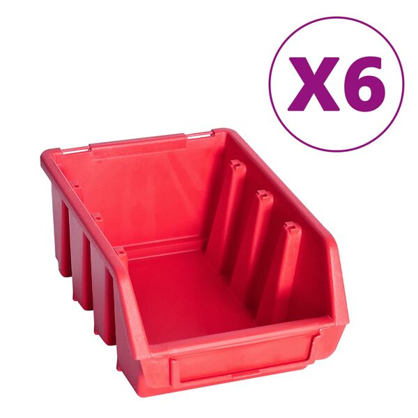 vidaXL 39 Piece Storage Bin Kit with Wall Panels Red and Black