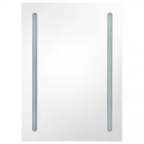 vidaXL Bathroom Cabinet Grey MDF with Melamine Finish, Glass Medium