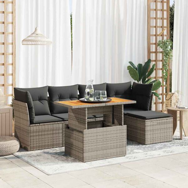 vidaXL Garden Sofa Set Grey