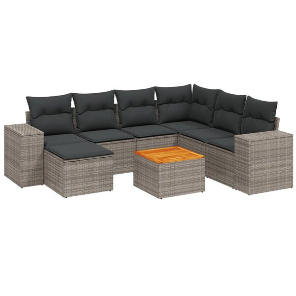 vidaXL Garden Sofa Set Grey, Dark Grey