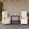 vidaXL Garden Dining Set Beige, Black, Cream White