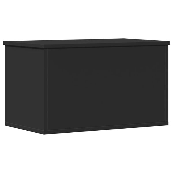 vidaXL Storage Box Black Engineered Wood Medium Storage Box