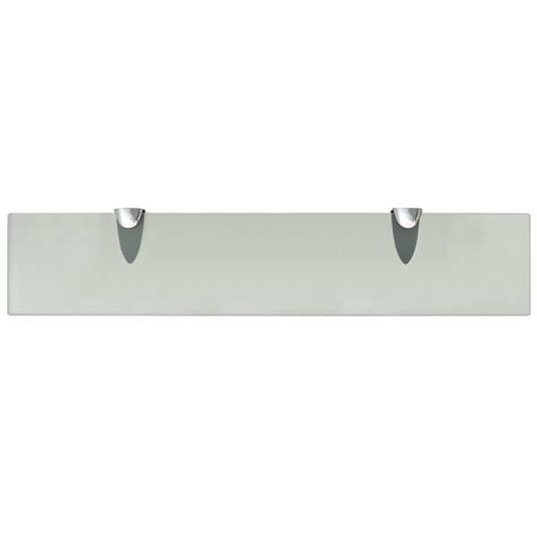 vidaXL Floating Shelf Set of 2 Frosted Tempered safety glass, Zinc alloy