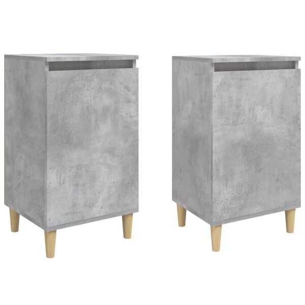 vidaXL Bedside Cabinet Set of 2 Concrete Grey
