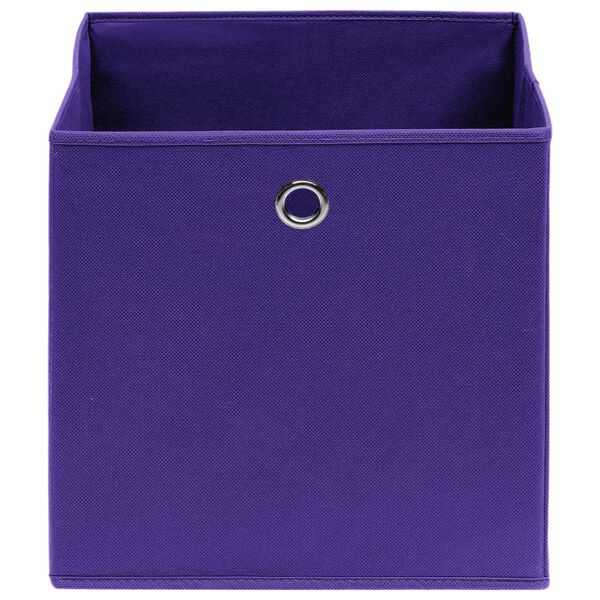 vidaXL Storage Box Set of 10 Purple Non-woven fabric (100% polyester)