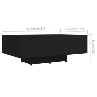 vidaXL Coffee Table Black 33.5"x21.7"x12.2" Engineered Wood