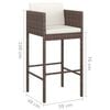 vidaXL Garden Bar Set Brown PE rattan, powder-coated steel, tempered glass