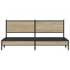 vidaXL Bed Frame Sonoma oak Steel, Engineered wood Double Bed Frame