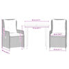 vidaXL 3 Piece Patio Dining Set with Cushions Beige Poly Rattan