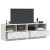 vidaXL TV Cabinet Set of 2 White Cold-rolled steel Medium TV Cabinet