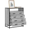 vidaXL Drawer Cabinet Gray Sonoma Engineered wood, metal Medium