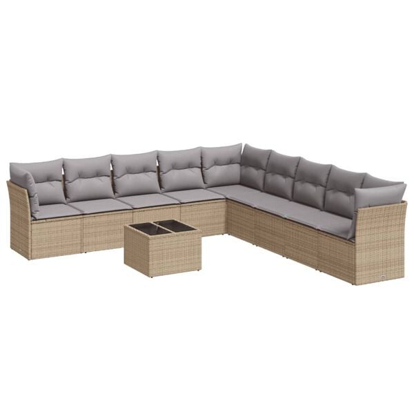 vidaXL Garden Sofa Set Beige
