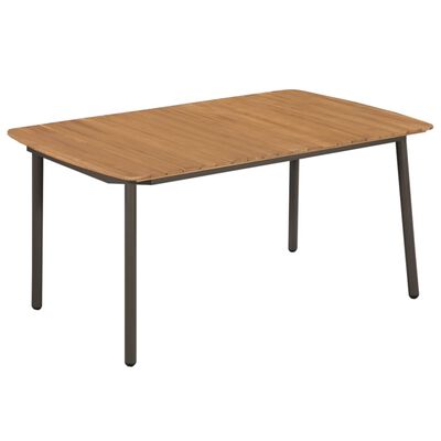 vidaXL Patio Table 59"x35.4"x28.3" Solid Acacia Wood and Steel