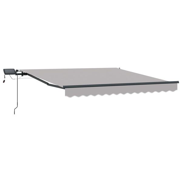 vidaXL Retractable Awning Manual Light gray 137.80" x 98.43" fabric